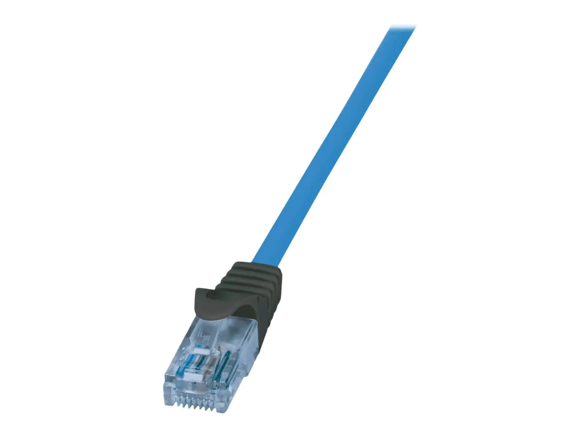 LogiLink Premium - Patch-Kabel - RJ-45 (M) zu RJ-45 (M) - 1 m - 6.1 mm - UTP - CAT 6a - halogenfrei, geformt, ohne Haken, robust, Gigabit Ethernet Support, 4K30Hz Support (HDBaseT) - Blau