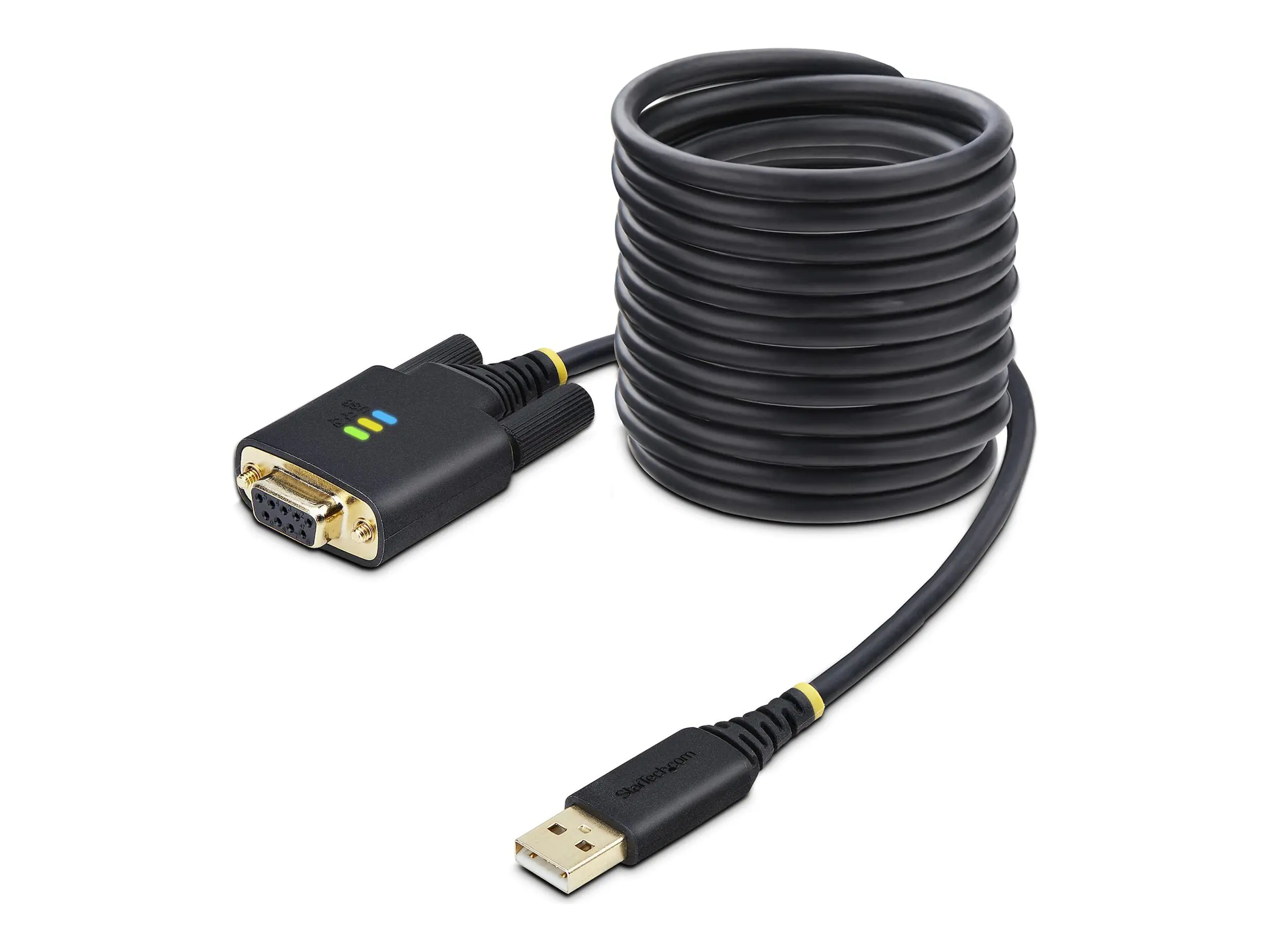 StarTech 10ft (3m) USB to Null Modem Serial Adapter Cable, Interchangeable DB9 Screws/Nuts, COM Retention, USB-A to RS232, FTDI, Level-4 ESD Protection, Windows/macOS/ChromeOS/Linux - Rugged TPE Construction (1P10FFCN-USB-SERIAL) - Kabel USB / seriell - U