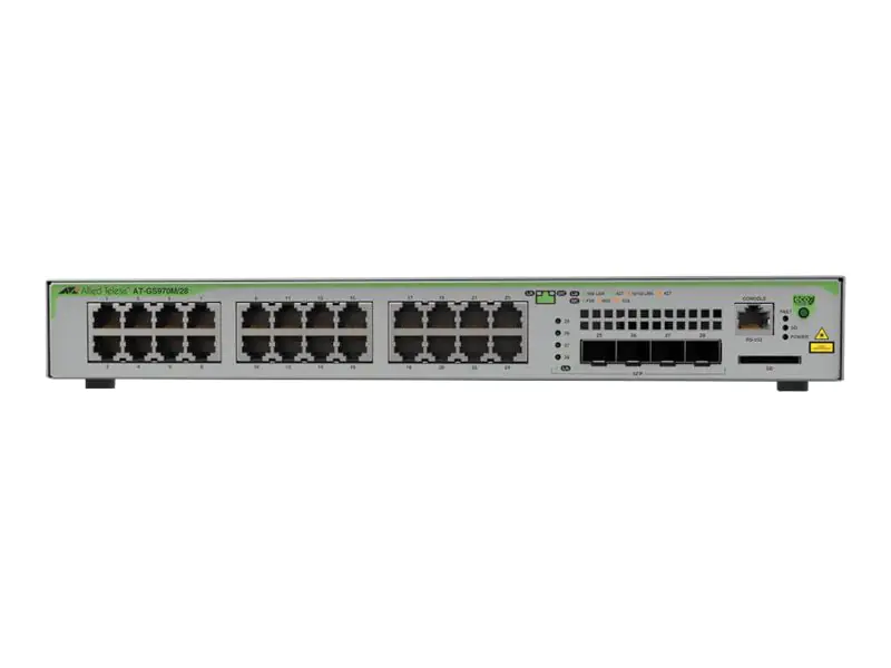 Allied Telesis CentreCOM AT-GS970M/28PS - Switch - L3 - managed - 24 x 10/100/1000 (PoE+) AT-GS970M/28PS-50