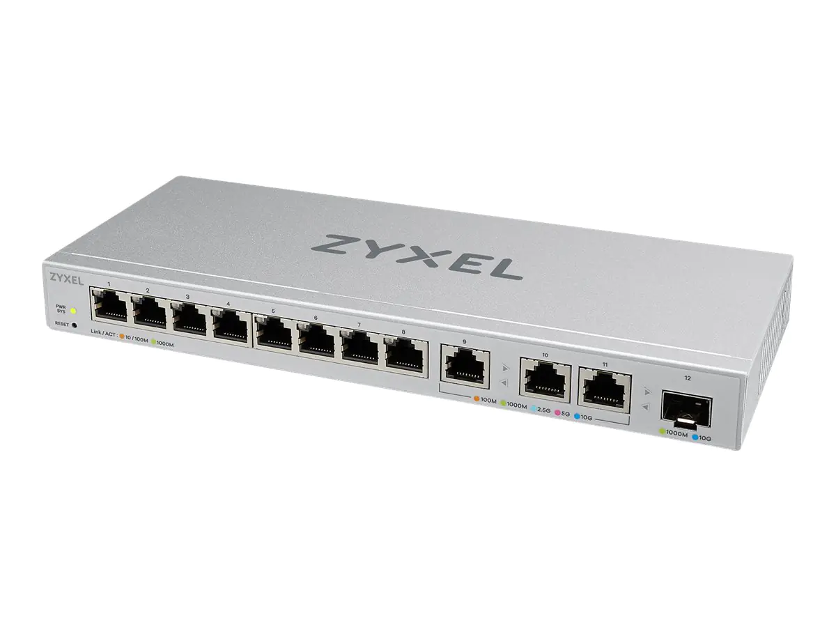 Zyxel XGS1250-12 - Switch - managed - 8 x 10/100/1000 + 3 x 100/1000/2.5G/5G/10GBase-T + 1 x SFP+ - Desktop