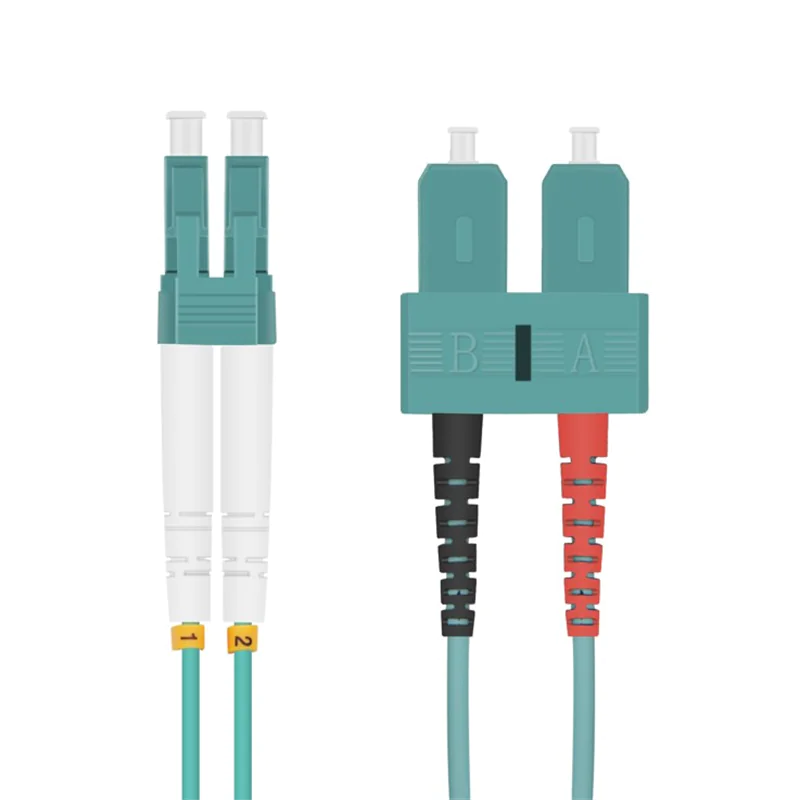 Helos - Patch-Kabel - SC multi-mode (M) zu LC Multi-Mode (M) - 1.5 m - Glasfaser - Duplex - 50/125 Mikrometer - OM3 - Aquamarin Helos - Patch-Kabel - SC multi-mode (M) zu LC Multi-Mode (M) - 1.5 m - Glasfaser - Duplex - 50/125 Mikrometer - OM3 - Aquamarin