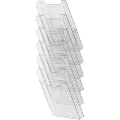 Exacompta Wandprospekthalter 64758D A4 hoch 6Fächer transparent Exacompta Wandprospekthalter 64758D A4 hoch 6Fächer transparent