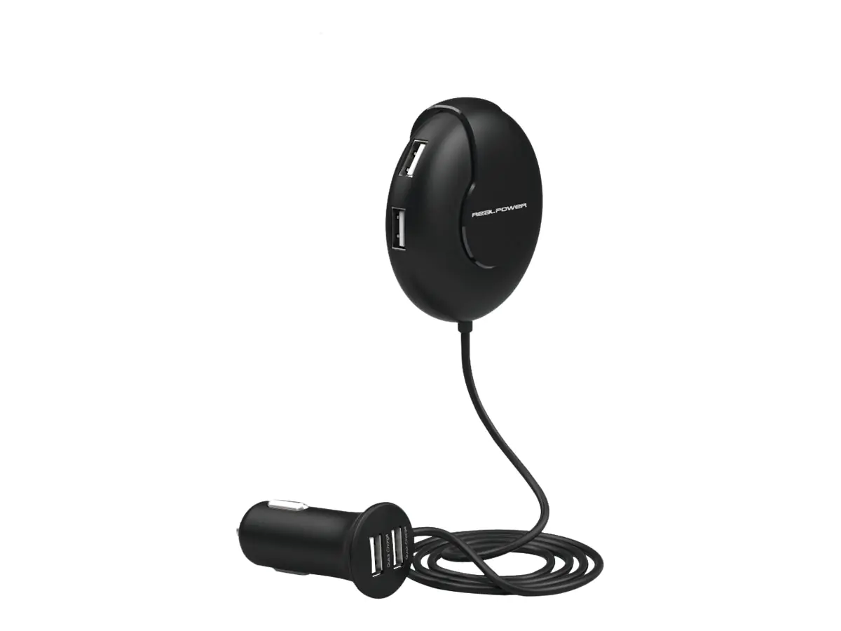 RealPower Auto-Netzteil - 9.4 A - 6 Ausgabeanschlussstellen (USB) 195446