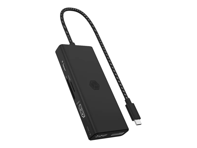 ICY BOX IB-DK4011-CPD, 9 in 1 USB Type-C® Notebook DockingStation, Kabelgebunden, USB 3.2 Gen 1 (3.1 Gen 1) Type-C, Schwarz, MicroSD (TransFlash), Aluminium, Kunststoff, China