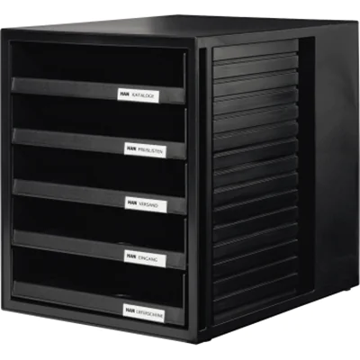 HAN Schubladenbox 1401-13 DIN A4 5Schubfächer PS schwarz/schwarz HAN Schubladenbox 1401-13 DIN A4 5Schubfächer PS schwarz/schwarz
