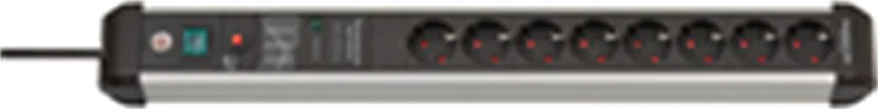 Brennenstuhl 1391010800, 3 m, Drinnen, Abgewinkelt, IP20, Schwarz, Silber, 8 AC-Ausgänge
