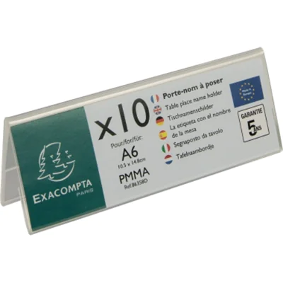 Exacompta Tischnamensschild 86358D PMMA 150x55mm 10St. Exacompta Tischnamensschild 86358D PMMA 150x55mm 10St.