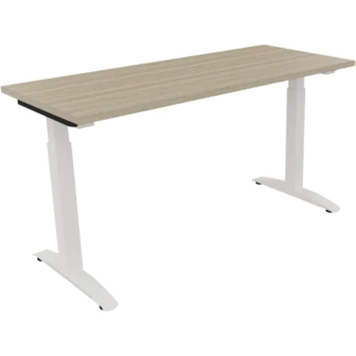 Schreibtisch Kufe Einzels. Quadrat B1400xT600xH650-850 ws/Eiche Natur Schreibtisch Kufe Einzels. Quadrat B1400xT600xH650-850 ws/Eiche Natur