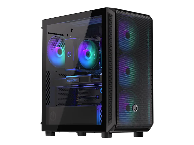Endorfy Arx 500 ARGB - PC-Gehäuse - ATX - Seitenteil mit Fenster (gehärtetes Glas) - keine Spannungsversorgung (ATX) - Schwarz - USB/Audio