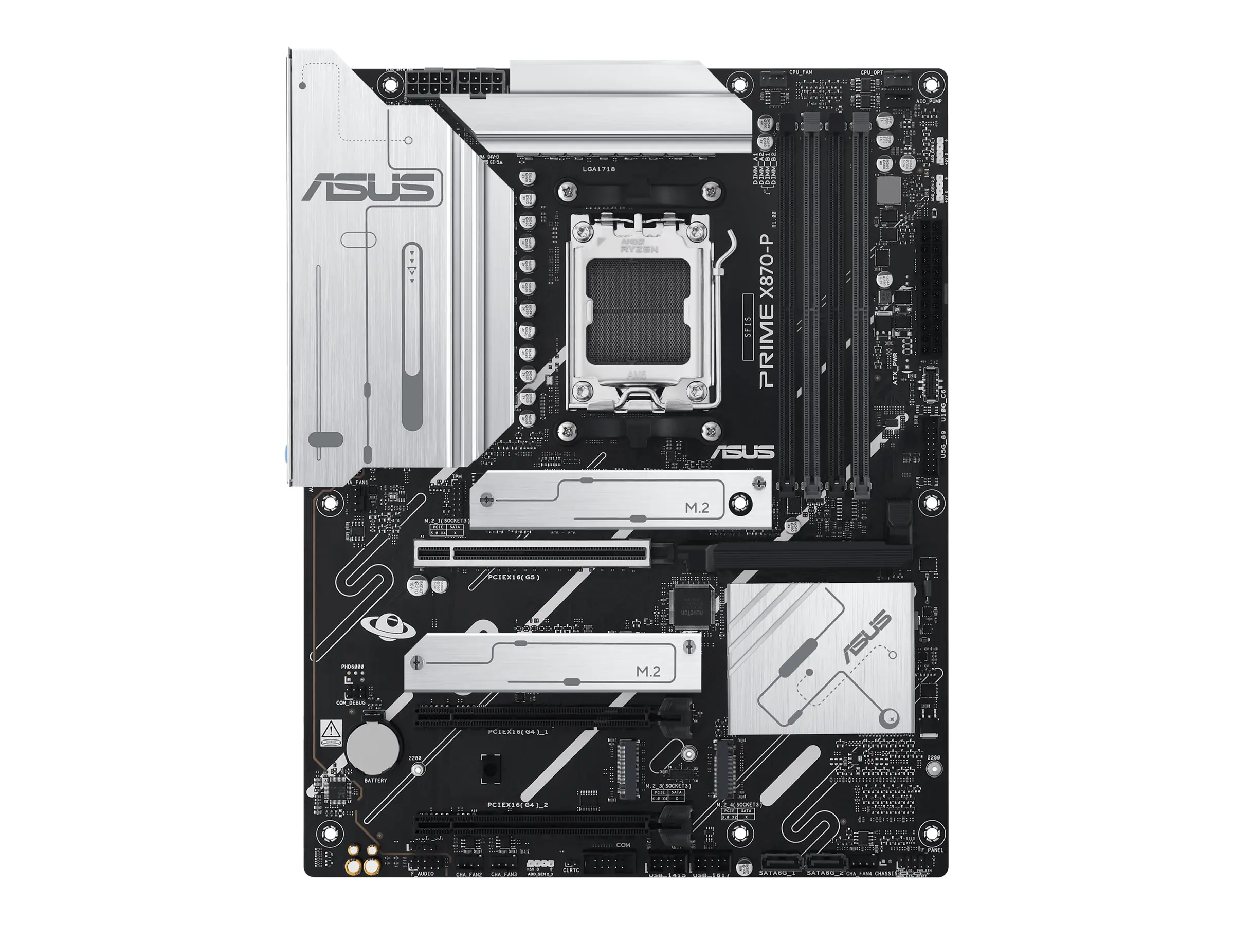 ASUS PRIME X870-P - Motherboard - ATX - Socket AM5 - AMD X870 Chipsatz - USB4, USB 3.2 Gen 2, USB-C 3.2 Gen2, USB 3.2 Gen 1 - 2.5 Gigabit LAN - Onboard-Grafik (CPU erforderlich) 90MB1IT0-M0EAY0