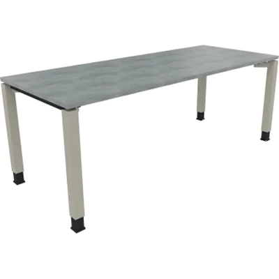 Schreibtisch Vierfuß Quadratrohr B2000xT800xH680-820 si/Beton hell Schreibtisch Vierfuß Quadratrohr B2000xT800xH680-820 si/Beton hell