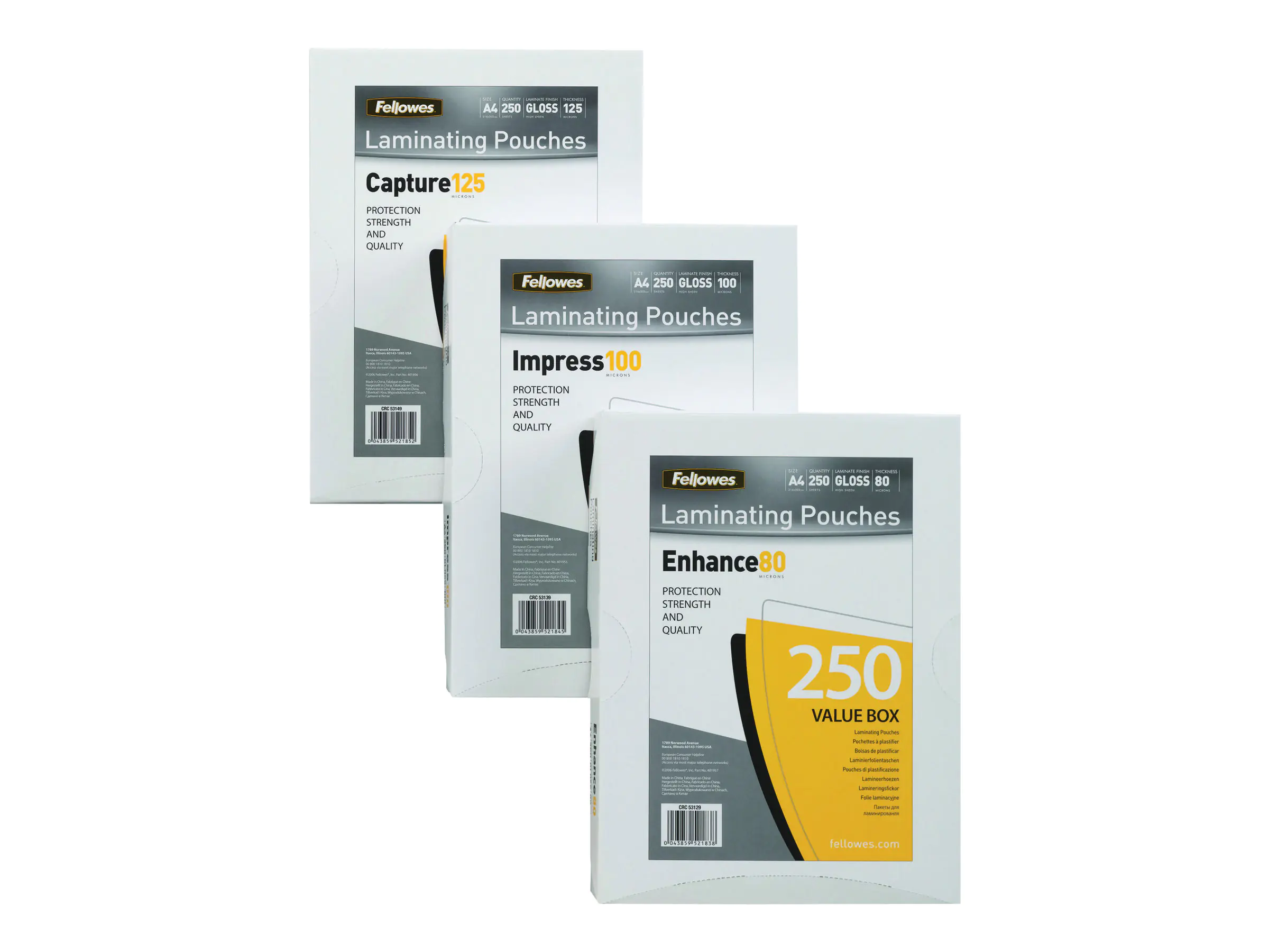 Fellowes Laminating Pouches Enhance 80 micron - 80 Mikron - 100er-Pack - Matte - A3 (297 x 420 mm) 5452003
