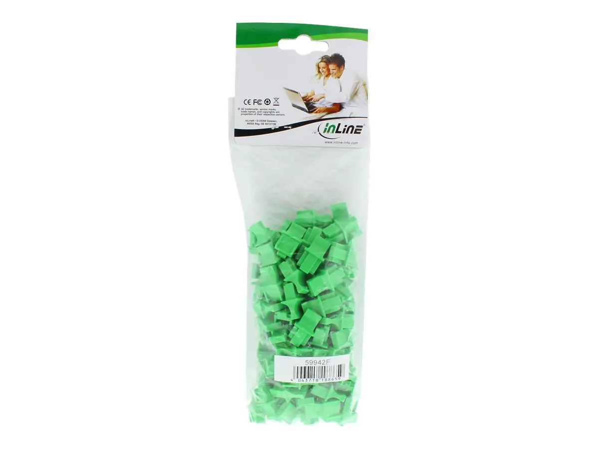 InLine Dust Cover for RJ45 sockets - Stecker-Staubschutz - grün (Packung mit 100)
