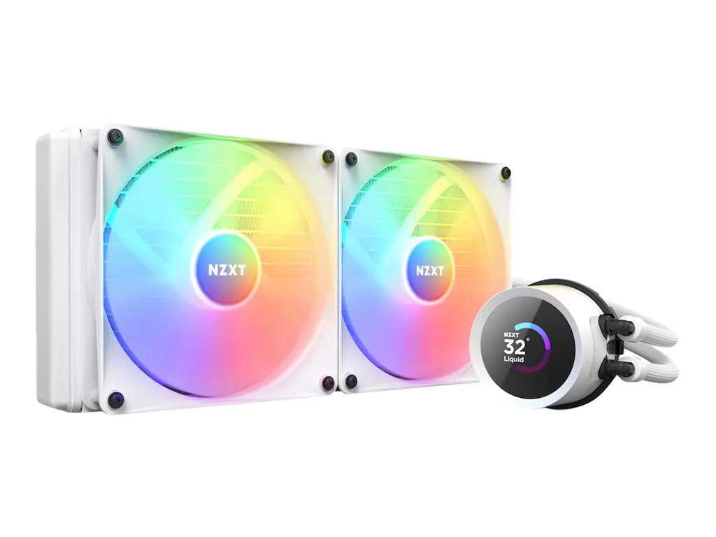NZXT Kraken 280 RGB - Prozessor-Flüssigkeitskühlsystem - (für: LGA115x Socket, LGA1200, LGA1700, AM4, AM5, sTRX4, TR4) - Kupfer - 140 mm - Mattes Weiß