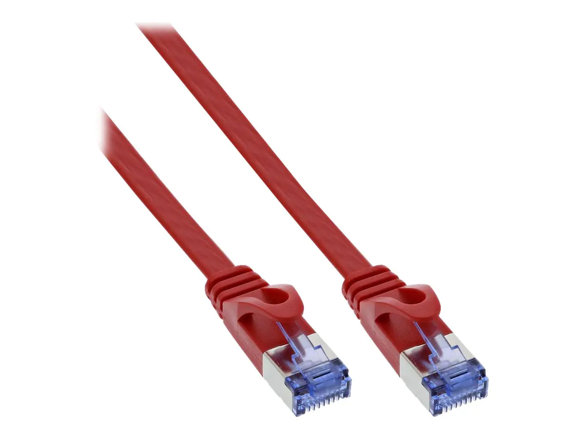 InLine - Patch-Kabel - RJ-45 (M) zu RJ-45 (M) - 7 m - U/FTP, PiMF - CAT 6a - geformt, flach - Rot