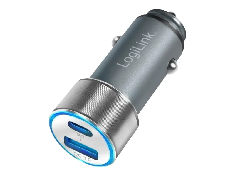LogiLink Auto-Netzteil - 36 Watt - 3 A - PD 3.0, QC 3.0 - 2 Ausgabeanschlussstellen (USB, USB-C) PA0252