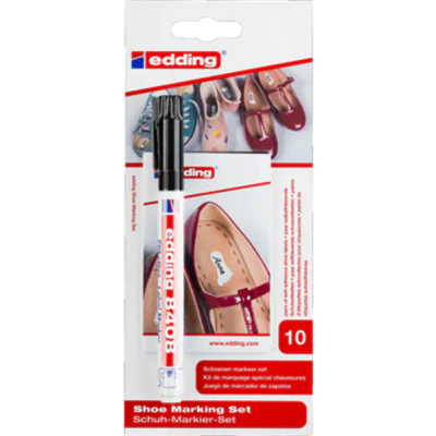 edding Textilmarker Schuh-Markier-Set 8408 0,75mm schwarz Rundspitze inkl. 10 Etikettenpaare für Schuhe