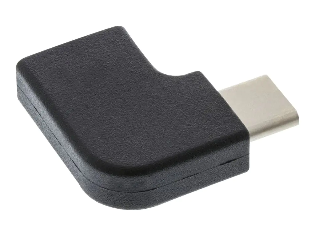InLine - USB-Adapter - 24 pin USB-C (M) gewinkelt zu 24 pin USB-C (W) gewinkelt - USB 3.1 Gen 2 - USB Power Delivery (3A, 60W) - Schwarz