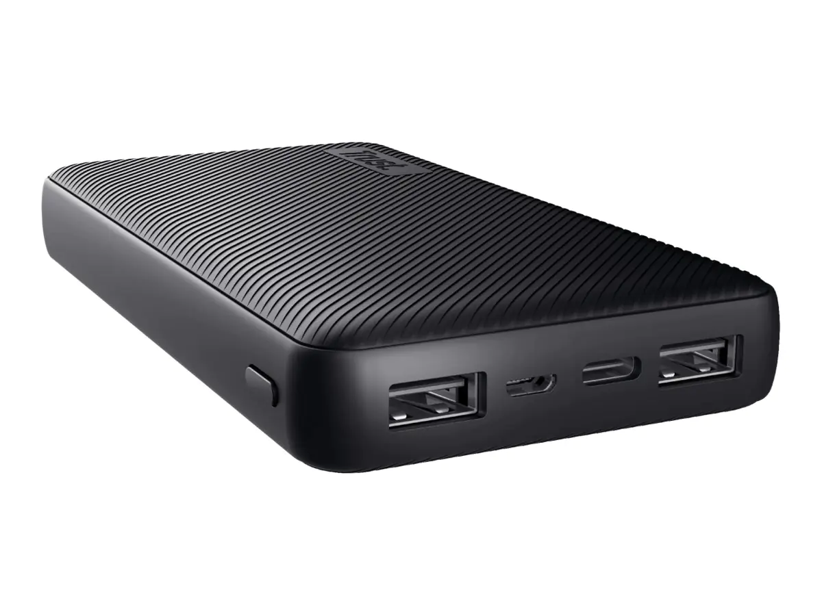 Trust Primo - Powerbank - 15000 mAh - 55.5 Wh - 15 Watt - 3 A - Fast Charge - 3 Ausgabeanschlussstellen (2 x USB, 24 pin USB-C) - auf Kabel: Micro-USB
