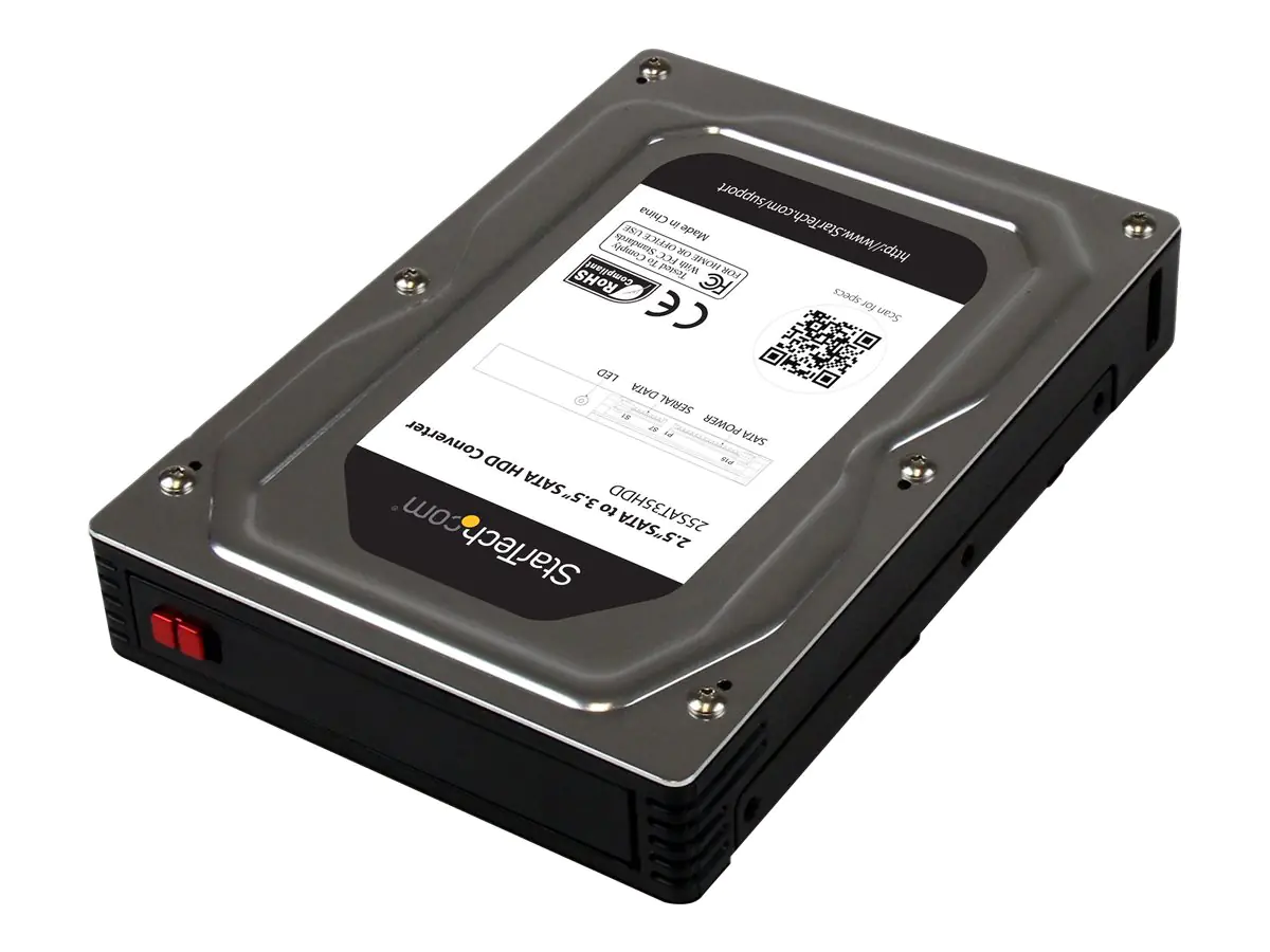 StarTech 2,5 auf 3,5 Aluminium SATA Festplattengehäuse für HDD/SSD bis 12,5mm - 6,4cm auf 8,9cm (2,5/3,5 Zoll) Festaplatten Adapter - Speichergehäuse - 2.5" (6.4 cm) - SATA 6Gb/s - SATA 6Gb/s - für P/N: S352BU33HR