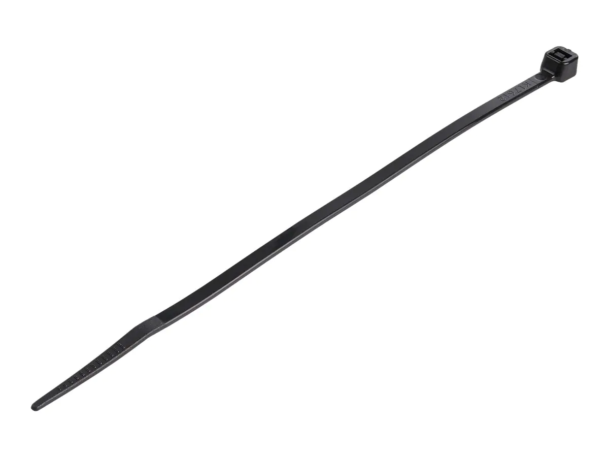 StarTech Kabelbinder 150x3 mm - Selbstsichernde Nylon-Kabelbinder mit Gebogener Spitze, Bündeldurchmesser bis zum 39 mm, 18 kg Zugfestigkeit, 94V-2/UL, 100 Stück - Schwarz (CBMZT6B) - Kabelbinder - 15.24 cm - Schwarz - TAA-konform (Packung mit 100)