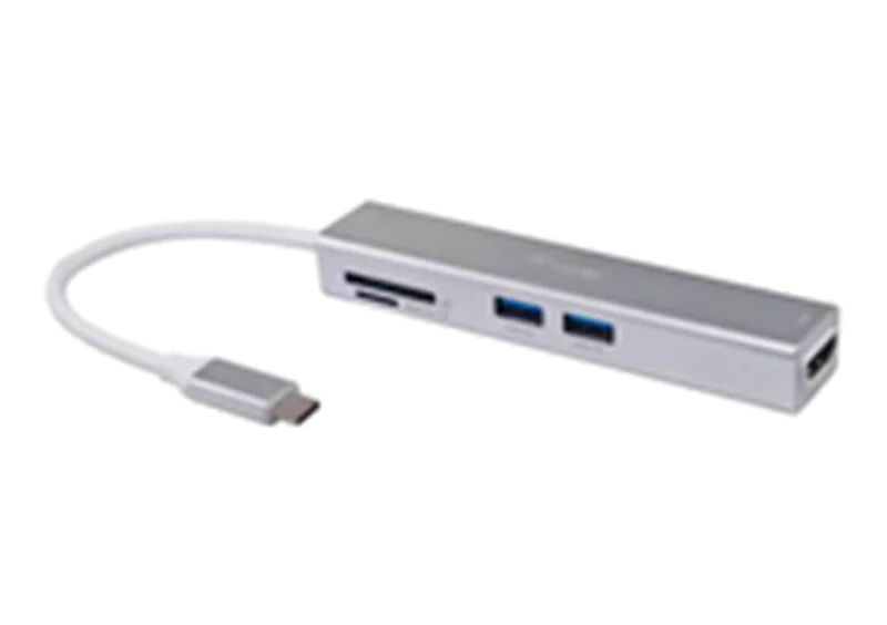 Equip 5-in-1-USB-C-Multifunktionale adapter, HDMI , USB 3.0, TF/Micro SD, USB 3.2 Gen 1 (3.1 Gen 1) Type-C, Silber, MicroSD (TransFlash), MicroSDHC, SD, SDHC, 4K Ultra HD, 30 Hz, HDMI, USB 3.2 Gen 1 (3.1 Gen 1) Type-A 133480