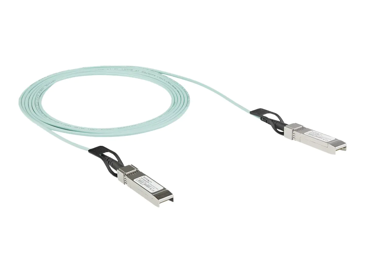 StarTech AOCSFP10G5ME SFP Kabel (5m, 10 GbE, Dell EMC AOC-SFP-10G-5M kompatibles SFP+ AOC Kabel, aktives Glasfaserkabel, Mini-GBIC) - Ethernet 10GBase-Kabel - SFP+ (S) eingerastet zu SFP+ (S) eingerastet - 5 m - Glasfaser - Active Optical Cable (AOC)