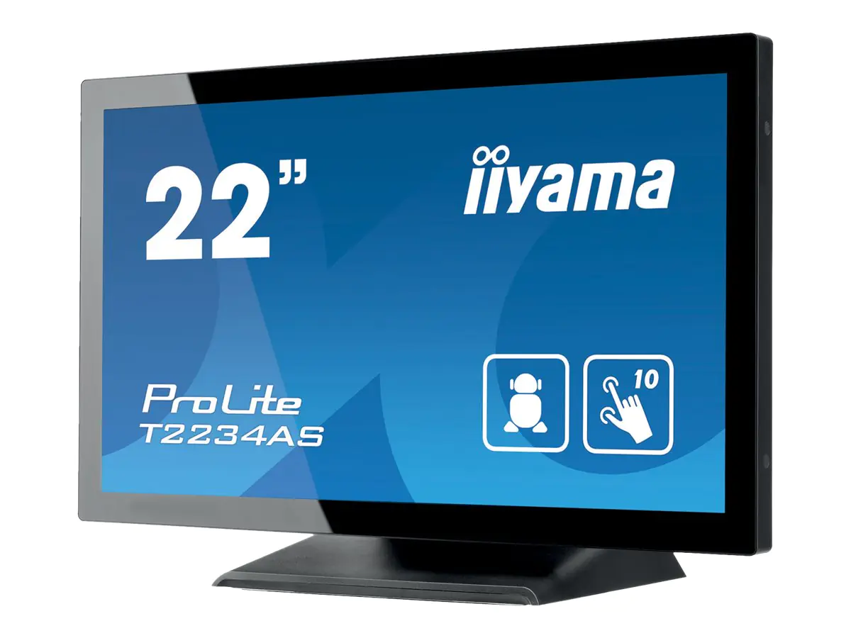 Iiyama ProLite T2234AS-B1 - Kiosk - 1 RK3288 / 1.8 GHz - RAM 2 GB - SSD - eMMC 16 GB - Mali-T760 MP4 - 1GbE, RS-232C - WLAN: 802.11a/b/g/n, Bluetooth 4.0 - Android 8.1 (Oreo) - Monitor: LED 55 cm (21.5") 1920 x 1080 (Full HD) Touchscreen - Schwarz