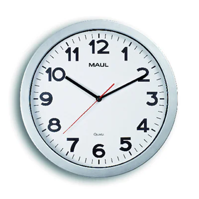 MAUL Wanduhr MAULstep 35 x 5 cmm (Ø x T) Kunststoff silber