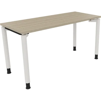 Schreibtisch Vierfuß Rundrohr B1400xT600xH680-820 ws/Eiche Natur Schreibtisch Vierfuß Rundrohr B1400xT600xH680-820 ws/Eiche Natur