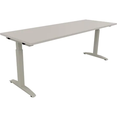 Schreibtisch Kufe Einzels. Quadrat B2000xT700xH650-850 si/Lichtgrau Schreibtisch Kufe Einzels. Quadrat B2000xT700xH650-850 si/Lichtgrau