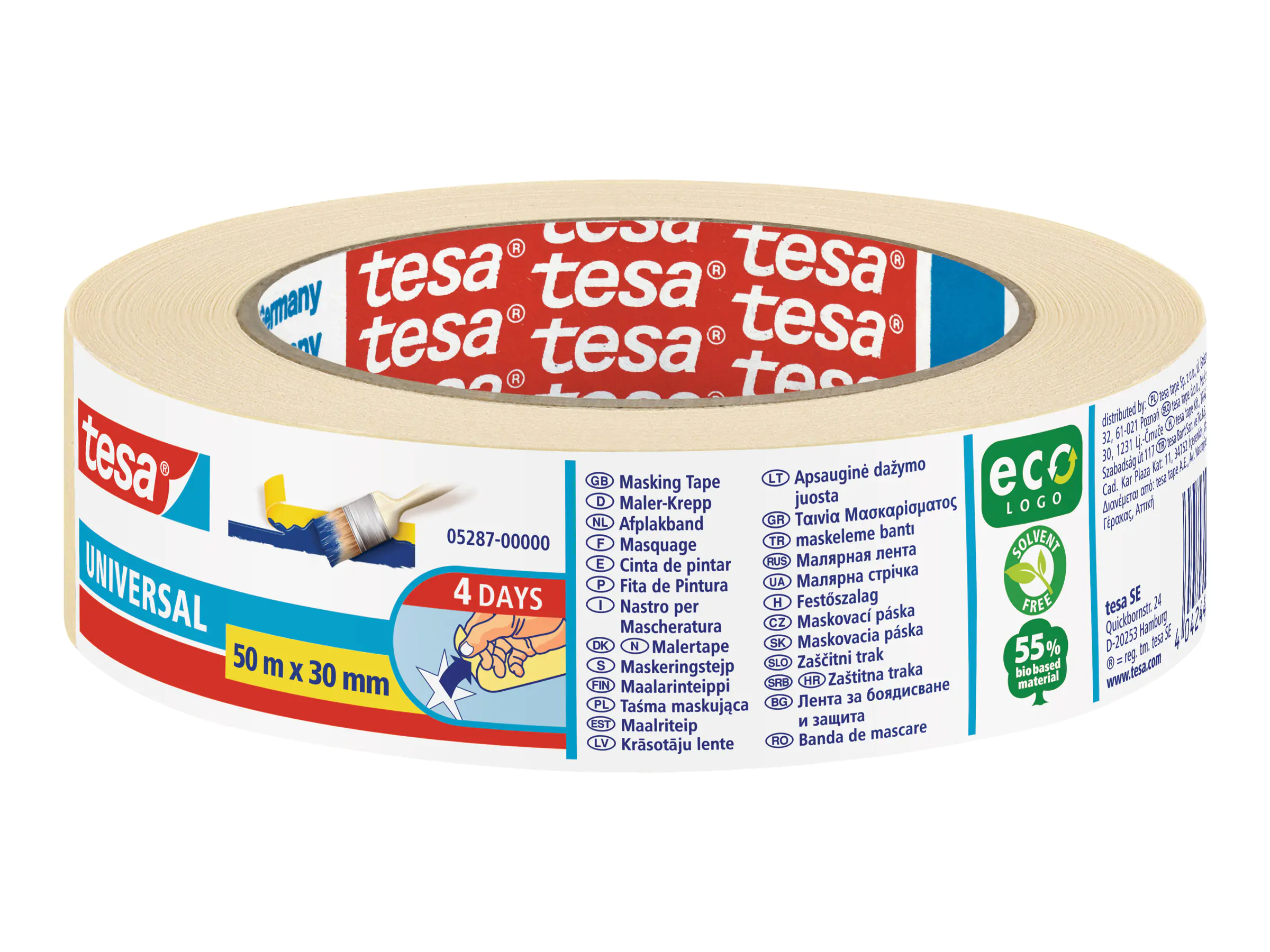Tesa Maskierungsband - 30 mm x 50 m - Chamois 05287-00000-03