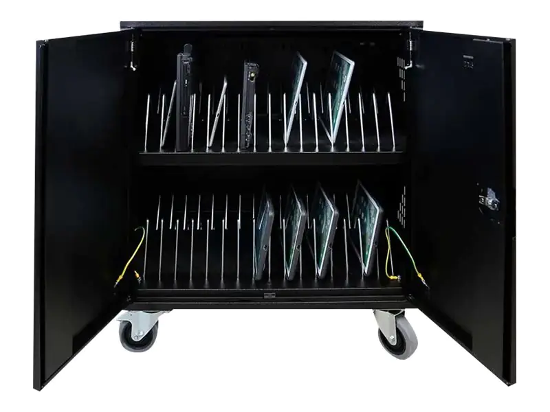 LEBA NoteCart Flex Extended 32 - Wagen (nur Laden) - für 32 Tablets / Notebooks - verriegelbar - Bildschirmgröße: bis zu 38,1 cm (bis zu 15 Zoll) - Ausgang: Wechselstrom 230 V