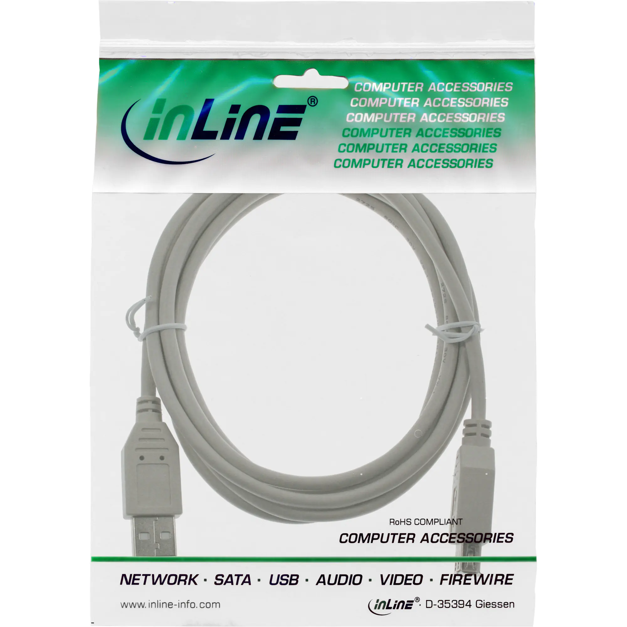 InLine USB 2.0 Verlängerung - Stecker / Buchse - Typ A - beige - 1m 34610X