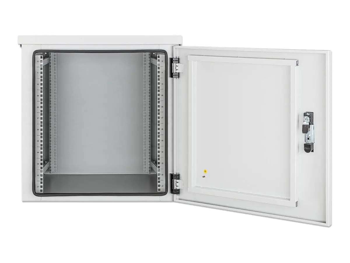 Intellinet Gehäuse - IP55, 2 integrierte Lüfter - geeignet für Wandmontage - Hellgrau, RAL7035 - 12U - 48.3 cm (19") 716109