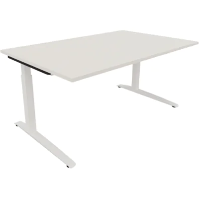 Schreibtisch Kufe Einzels. Quadrat B1600xT1000xH650-850 ws/Weiß Schreibtisch Kufe Einzels. Quadrat B1600xT1000xH650-850 ws/Weiß