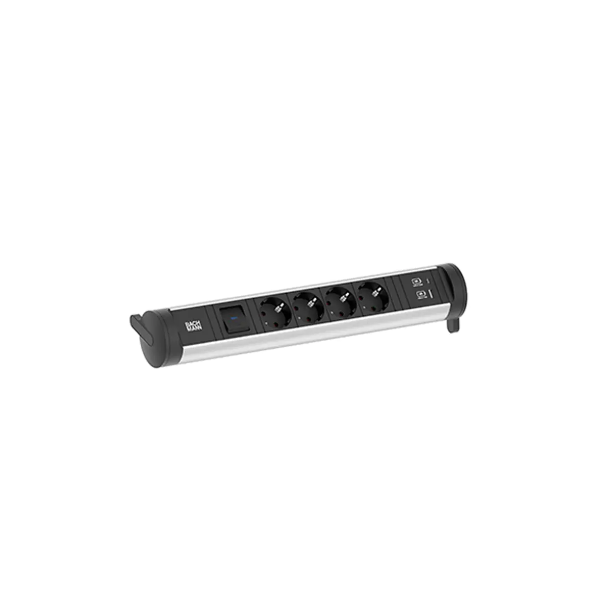 Bachmann CYCLE BASE Steckdosenleiste 4-fach USB A/C-Charger, 0,2m GST18, schwarz, mit Schalter