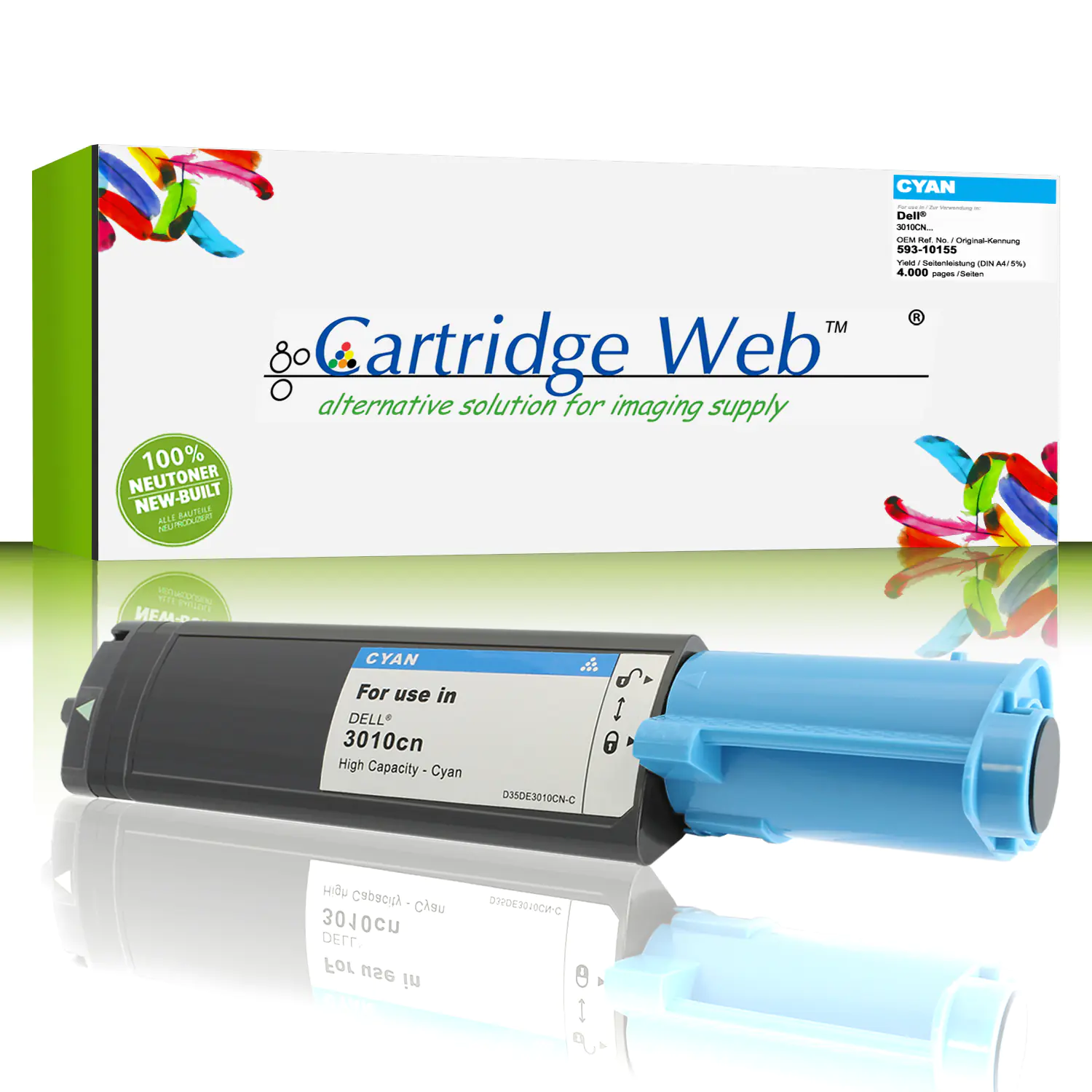 CartridgeWeb Toner kompatibel zu Dell 593-10155 TH204 cyan 4.000 Seiten Große Füllmenge 1 Stück CartridgeWeb Toner kompatibel zu Dell 593-10155 TH204 cyan 4.000 Seiten Große Füllmenge 1 Stück