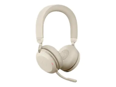 Jabra Evolve2 75 - Headset - On-Ear - Bluetooth - kabellos - aktive Rauschunterdrückung - USB-A - Geräuschisolierung - beige - optimiert für UC