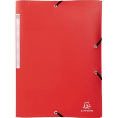 Exacompta Sammelmappe Opak 55085E A4 PP Gummizug 3Klappen rot