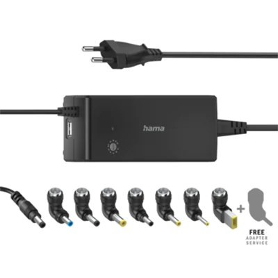 Hama Netzteil 15,5 x 3,8 x 6 cm (B x H x T) inkl. 8 Notebookstecker schwarz