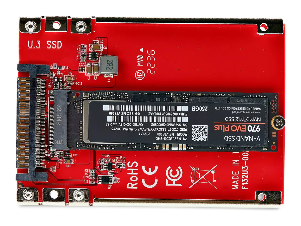 StarTech.com M.2 to U.3 Adapter, For M.2 NVMe SSDs, PCIe M.2 Drive to 2.5inch U.3 (SFF-TA-1001) 1M25-U3-M2-ADAPTER