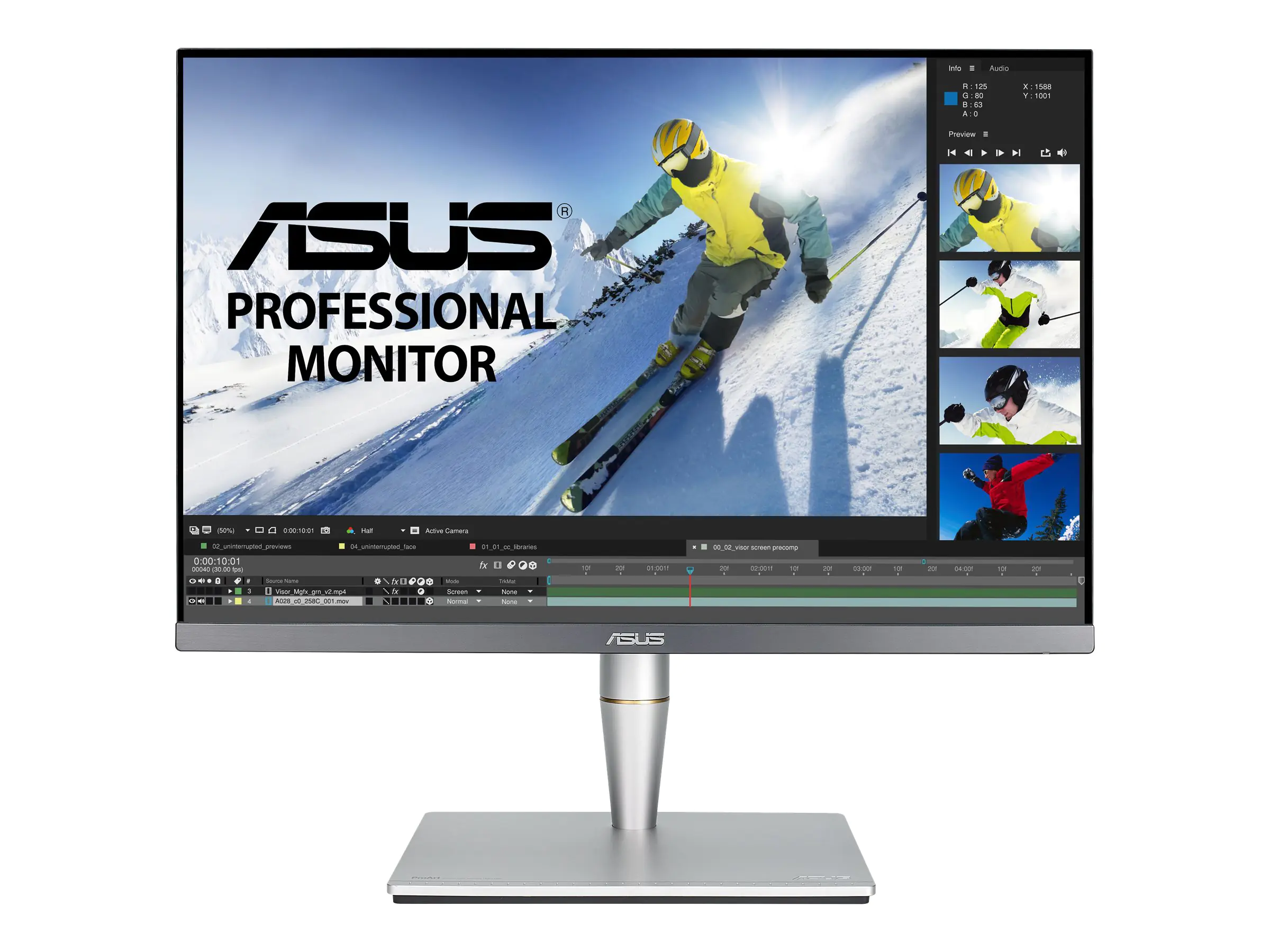ASUS ProArt PA24AC - LCD-Monitor - 61.2 cm (24.1") - 1920 x 1200 WUXGA @ 70 Hz - IPS - 400 cd/m² - 1000:1 - DisplayHDR 400 - 5 ms - 2xHDMI, DisplayPort, USB-C - Lautsprecher - Grau