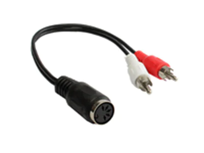Good Connections AD-5B2CS, 2 x RCA, Stecker, DIN (5-pin), Buchse, 0,2 m, Schwarz, Rot, Weiß