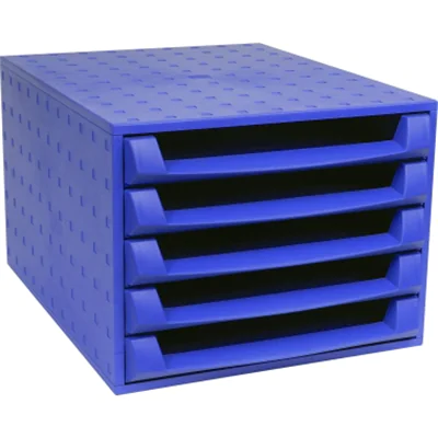Exacompta Schubladenbox THE BOX 5 Schubladen DIN A4, Überbreite Polypropylen, recycelt Gehäusefarbe: kobaltblau Exacompta Schubladenbox THE BOX 5 Schubladen DIN A4, Überbreite Polypropylen, recycelt Gehäusefarbe: kobaltblau