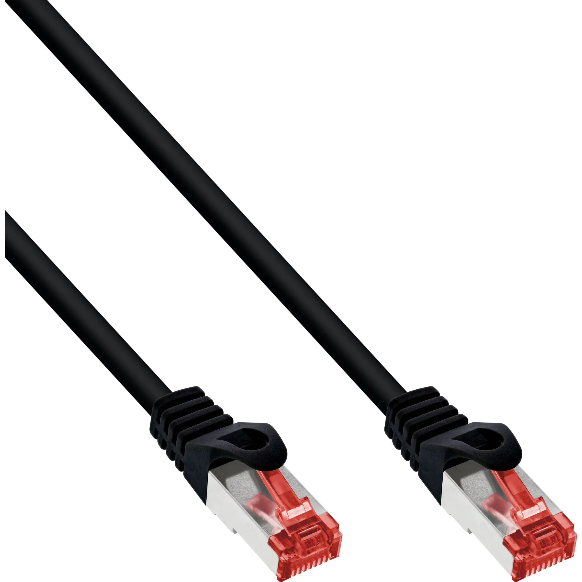InLine - Patch-Kabel - RJ-45 (M) zu RJ-45 (M) - 10 m - SSTP-Kabel - CAT 6 - geformt - Schwarz