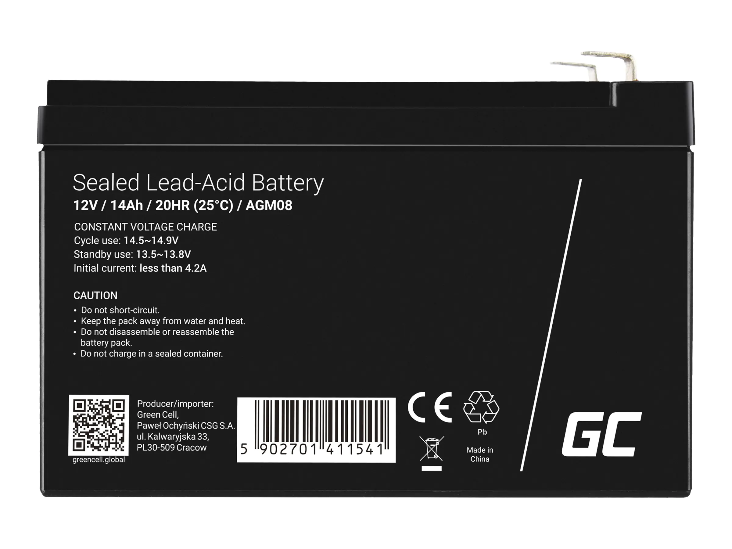 Green Cell USV-Akku - 1 x Batterie - Sealed Lead Acid (SLA) AGM08
