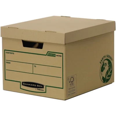 Bankers Box® Archivbox Heavy Duty Premium 34,2 x 29,1 x 40 cm (B x H x T) DIN A4 mit Archivdruck Karton, 100 % recycelt braun