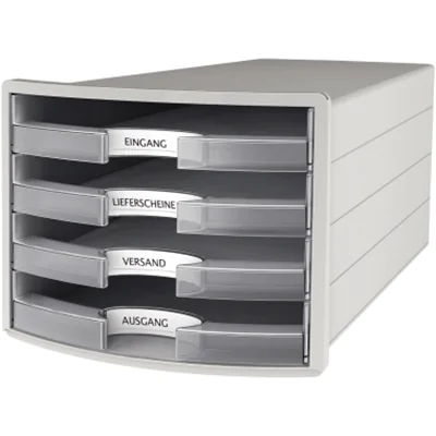 HAN Schubladenbox IMPULS 1013-63 DIN A4/C4 4Fächer offen l.gr/tr HAN Schubladenbox IMPULS 1013-63 DIN A4/C4 4Fächer offen l.gr/tr