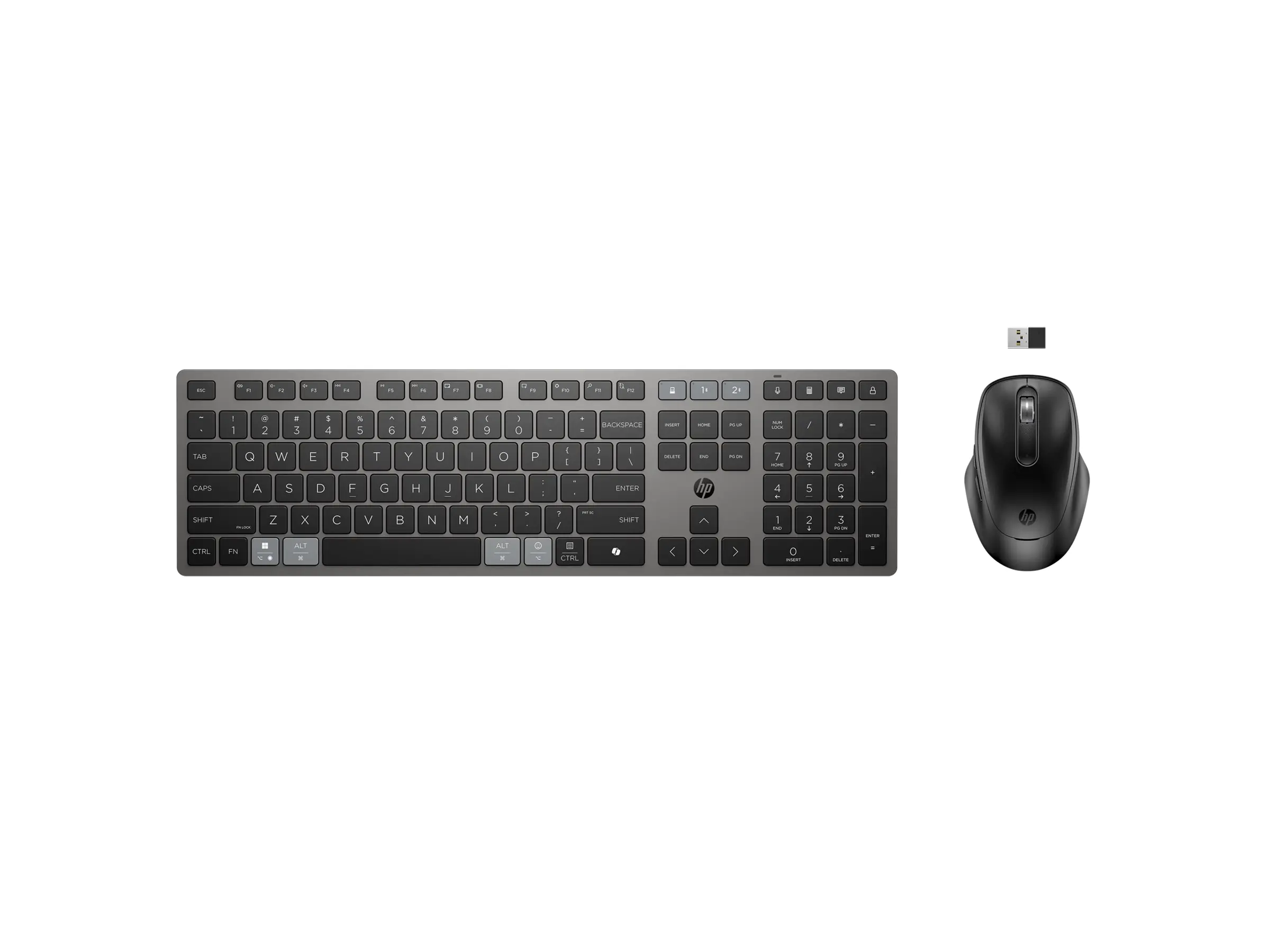 HP 725 - Tastatur-und-Maus-Set - multifunktional, wiederaufladbar, betrieben mit Superkondensator 9T5B0UT#ABD